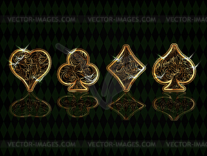 Casino background with poker elements, vector illustrat - vector image