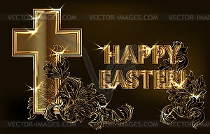 Happy Easter vip invitation card, vector illustration - vector clipart