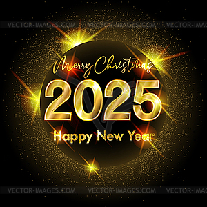 Happy New 2025 golden year, vip card, vector illustrati - vector clip art