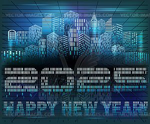 Happy 2025 New year modern city vip card, vector illust - vector image