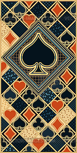 Poker spades Art deco card, vector illustration - vector clipart