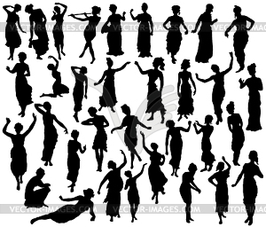 Woman. Different poses - vector image