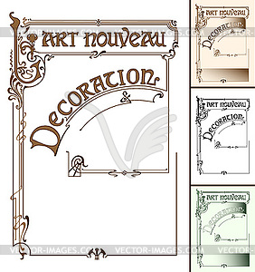 Frame in the style of art nouveau with the inscription. - vector image