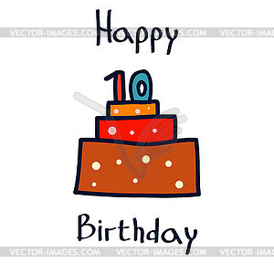 Happy Birthday Cake - vector image