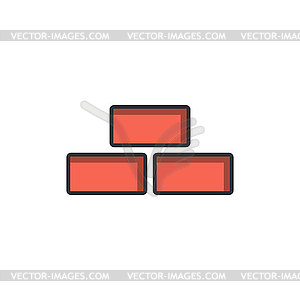 Brick wall icon - vector image