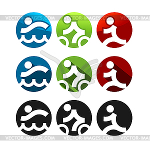 Triathlon Icons - vector clipart