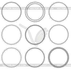 Round Frames - white & black vector clipart