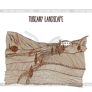 Tuscany Landscape - vector clip art