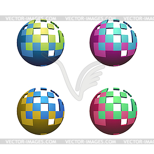 Four Abstract Spheres - vector clip art