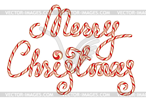 Candy Merry Christmas Lettering, element for - vector image