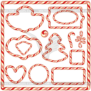 Set of Candy frames and borders, elements for winte - vector clip art