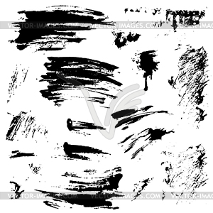 Set of black blots and ink splashes. Abstract - vector clipart