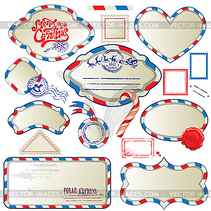 Frames in post mail style with handwritten - vector clipart