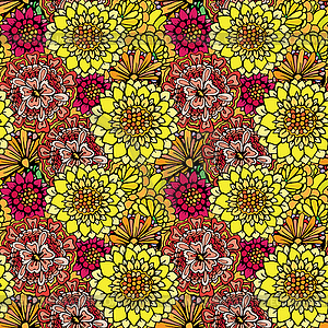 Abstract decorative seamless pattern with floral - stock vector clipart