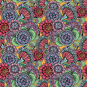 Abstract decorative seamless pattern with floral - vector clipart