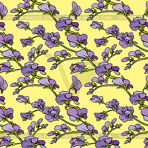 Seamless pattern with Realistic graphic flowers - - color vector clipart