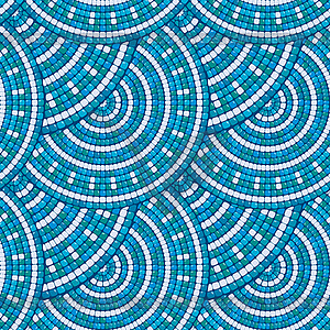 Mosaic pattern - Blue ceramic round classic - vector clipart