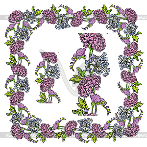 Set of ornaments - decorative floral border and - vector image