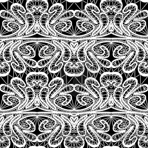 Бесшовные узор - цветочные кружева орнамент - белый - изображение векторного клипарта