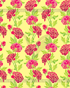 Seamless pattern with Realistic graphic flowers - - vector clipart