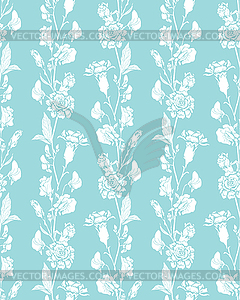 Seamless pattern with Realistic graphic flowers - - royalty-free vector image