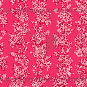 Seamless pattern with Realistic graphic flowers - - vector image