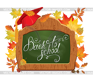 Back To School Karte Grune Tafel Schulabschluss Vector Clipart Eps