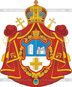 Coat of arms of Serbian Orthodox Church - vector clipart