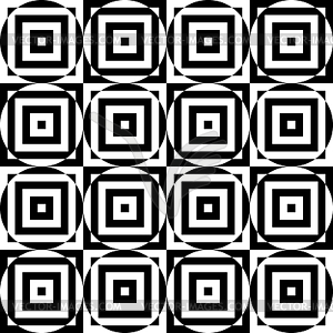 Black and white alternating circles cut through - vector image