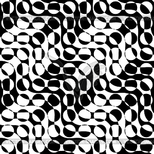 Black and white alternating diagonal ways circle cut - vector image