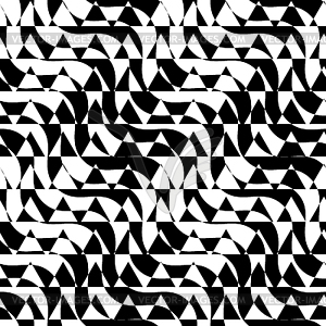 Black and white alternating diagonal ways triangle - vector clipart