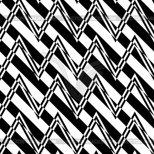 Black and white alternating zigzag with diagonal cut - vector image