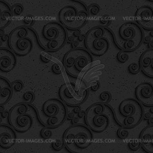 Black textured plastic diagonal spiral flourish - stock vector clipart