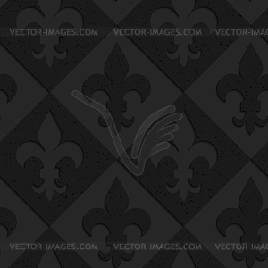 Black textured plastic Fleur-de-lis on diamonds - royalty-free vector image