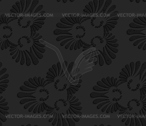 Черный текстурированный пластик процветать орнамент - рисунок в векторе