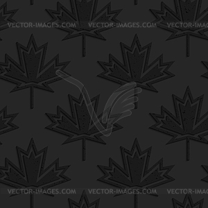 Black textured plastic maple leaves countered with - vector image