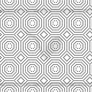 Dotted octagons and squares - vector clip art