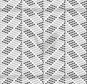 Dotted zigzag with dark and light dots - vector clipart