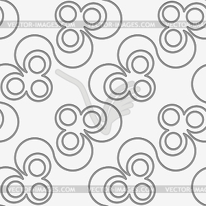 Perforated diagonal clover leaves on vine - vector clip art