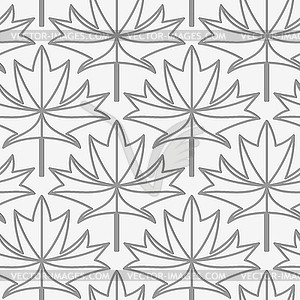 Perforated maple leaves with veins - vector image