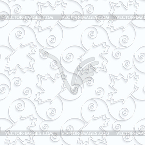 Quilling paper diagonal maple leaves with spirals o - vector clipart