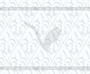 Quilling paper Fleur-de-lis with dots - vector clip art