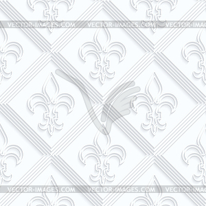 Quilling paper Fleur-de-lis with double grid - vector clipart