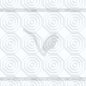 Quilling paper octagons with offset in row - vector clip art