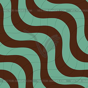 Retro 3D diagonal green and brown waves - vector EPS clipart