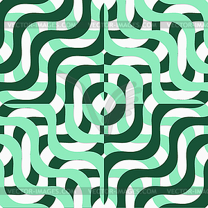 Retro 3D green wavy squares - vector clipart