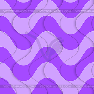 Retro 3D purple overlapping waves - vector clip art