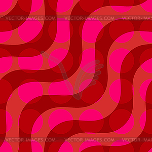 Ретро 3D красные круги и волны перекрывающихся - изображение в векторе / векторный клипарт