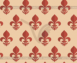 Retro fold brown Fleur-de-lis - vector clipart