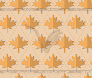 Retro fold light brown maple leaves - vector clip art